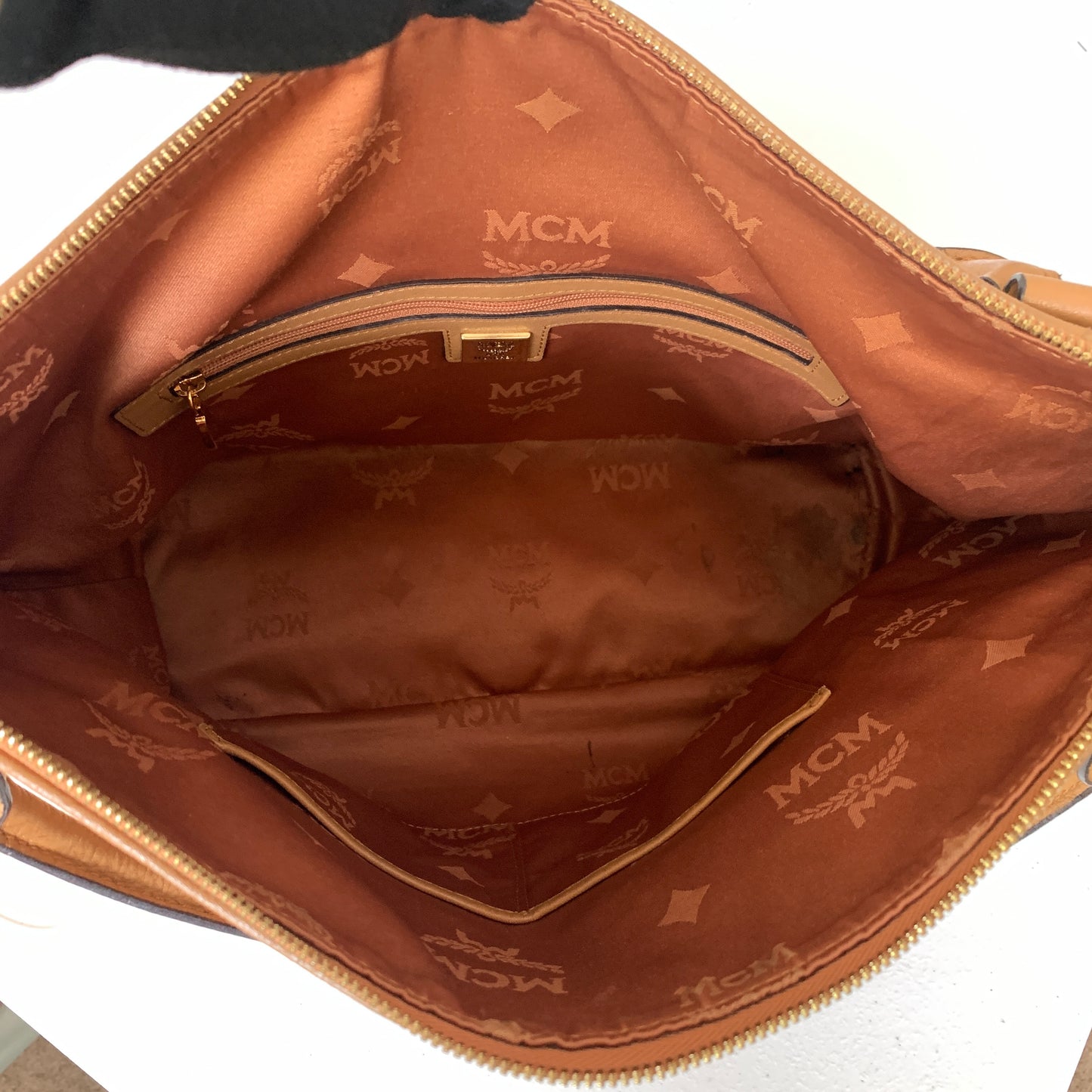 MCM cognac shoulder bag Authentic with COA