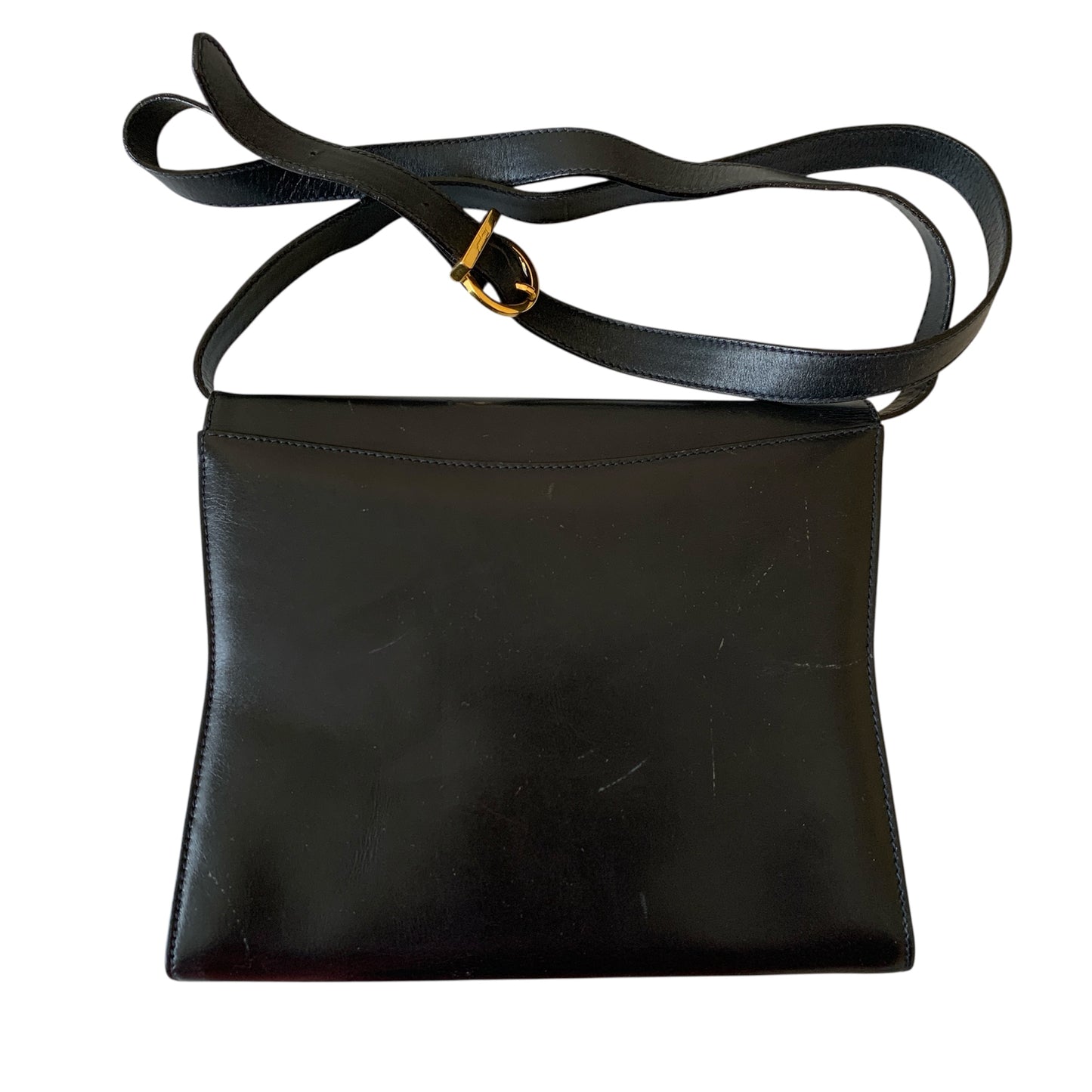 Ferragamo Navy blue leather crossbody bag purse authentic with COA