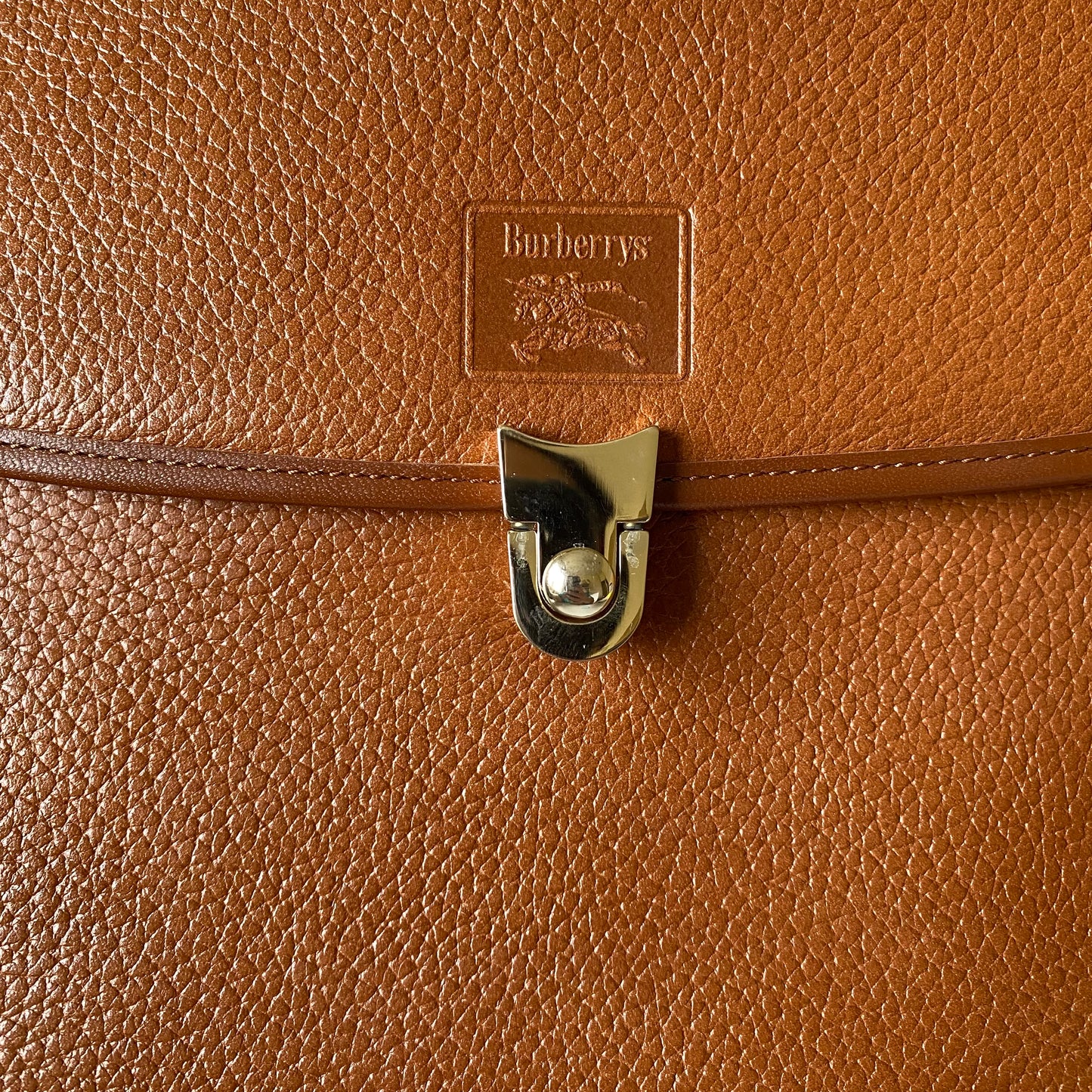 Burberry vintage brown leather tote bag Authentic with COA