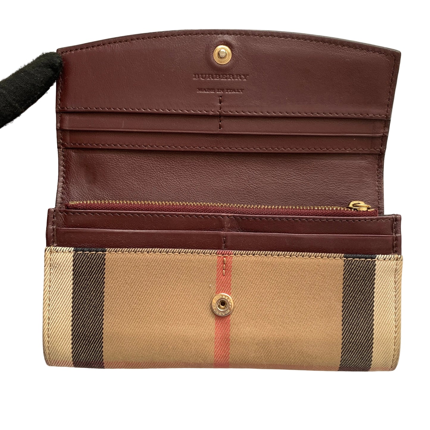 Burberry check long wallet Authentic with COA