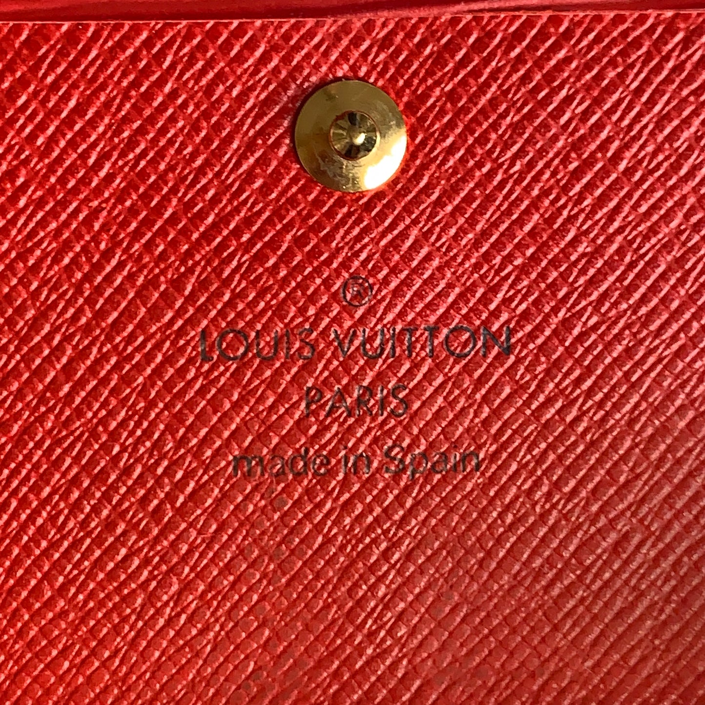 Louis Vuitton red Epi leather long wallet CA1002 authentic with COA