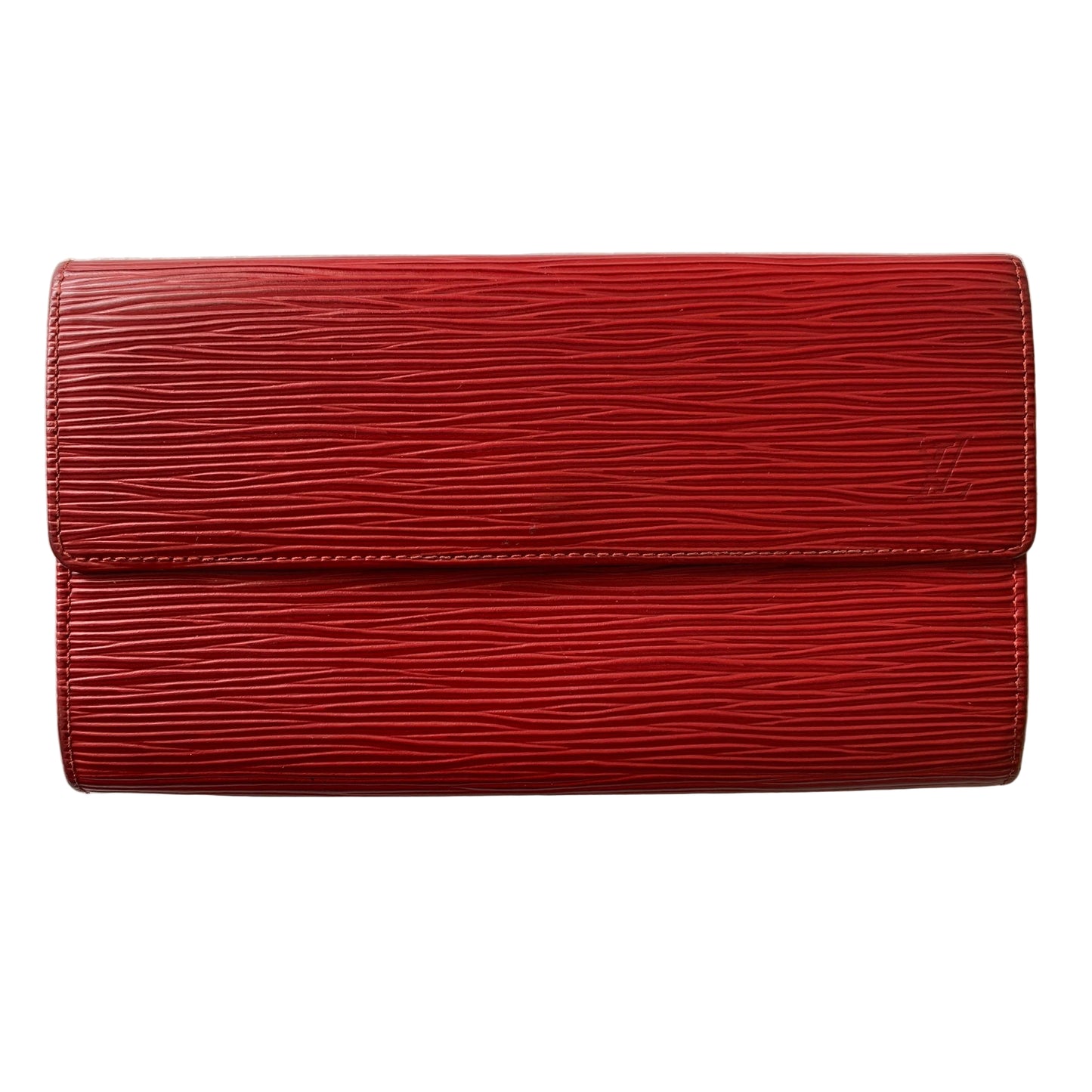 Louis Vuitton red Epi leather long wallet SR0080 Authentic with COA