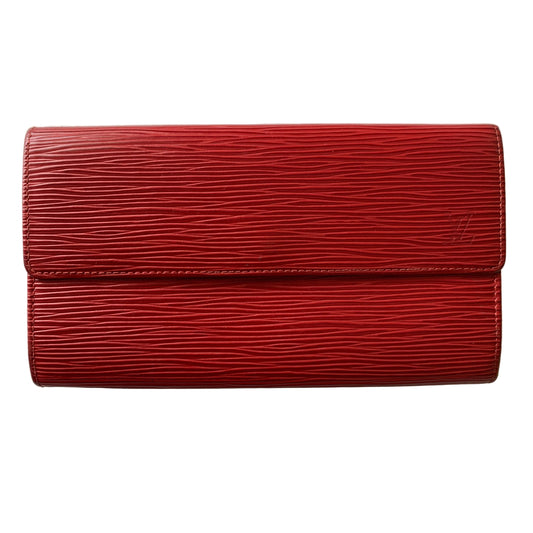 Louis Vuitton red Epi leather long wallet SR0080 Authentic with COA
