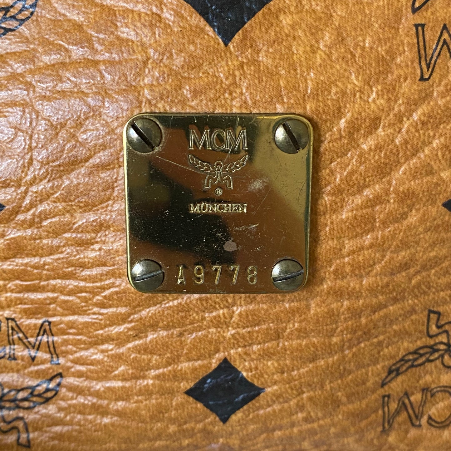 MCM cognac belt pouch bag Authentic with COA