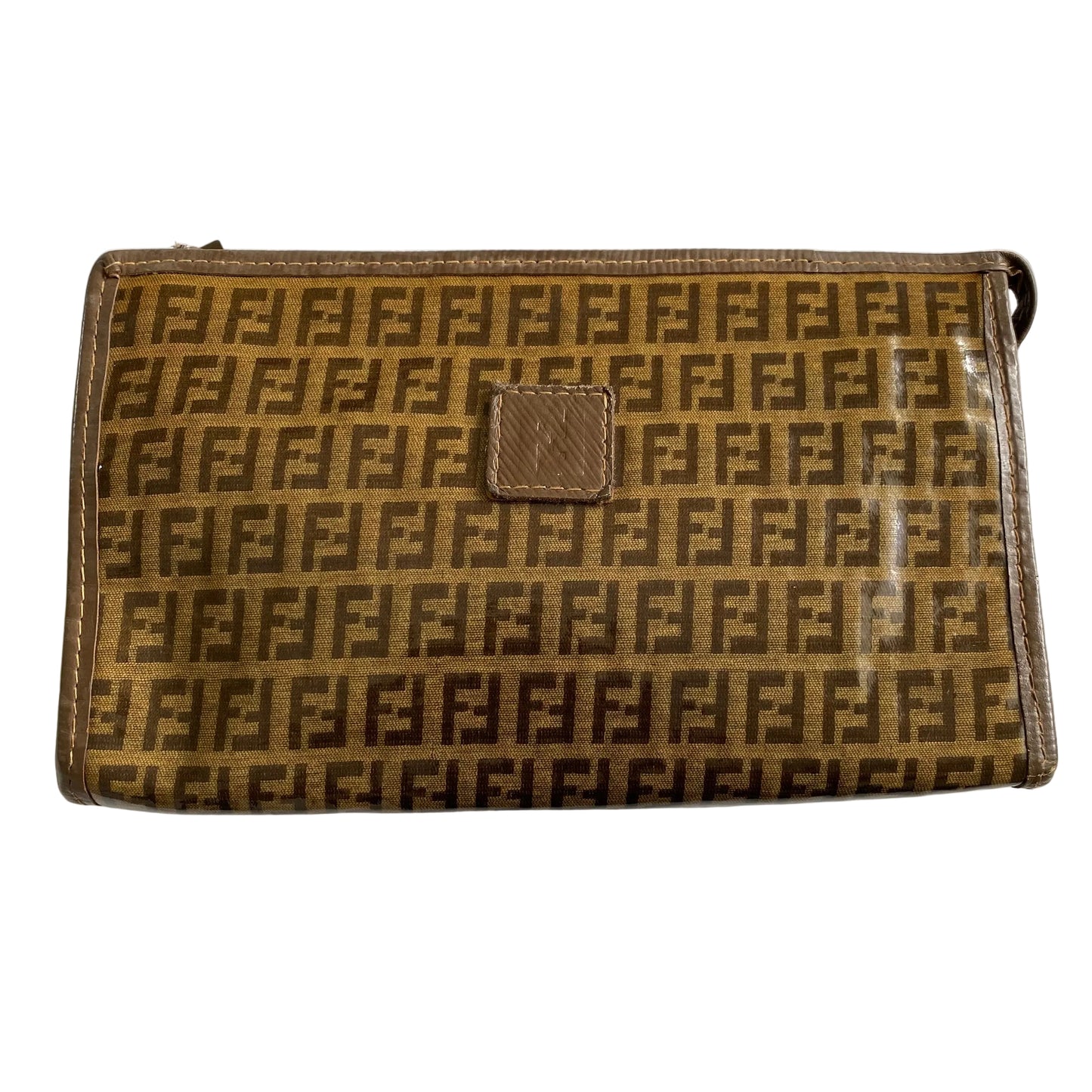 Fendi vintage monogram clutch bag Authentic with COA 10.1x6.2x2.8