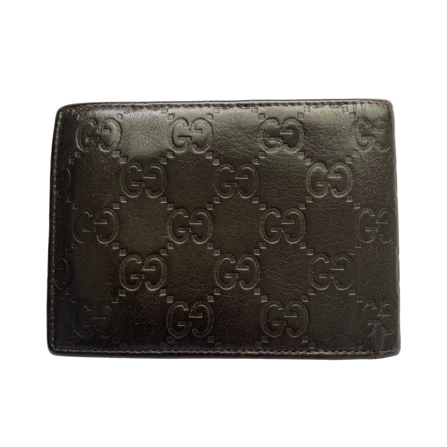 Gucci GG monogram men’s bifold leather wallet Authentic with COA 5x3.7