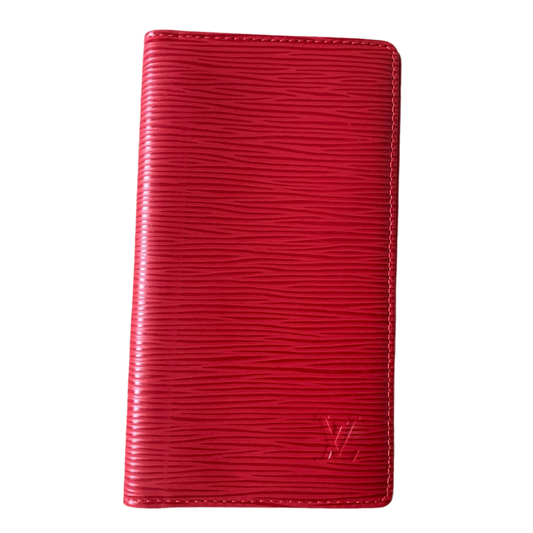 LV1039 Louis Vuitton unisex Epi red leather card holder wallet