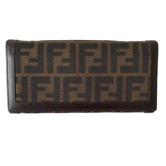 Fendi zucca monogram long wallet authentic with COA