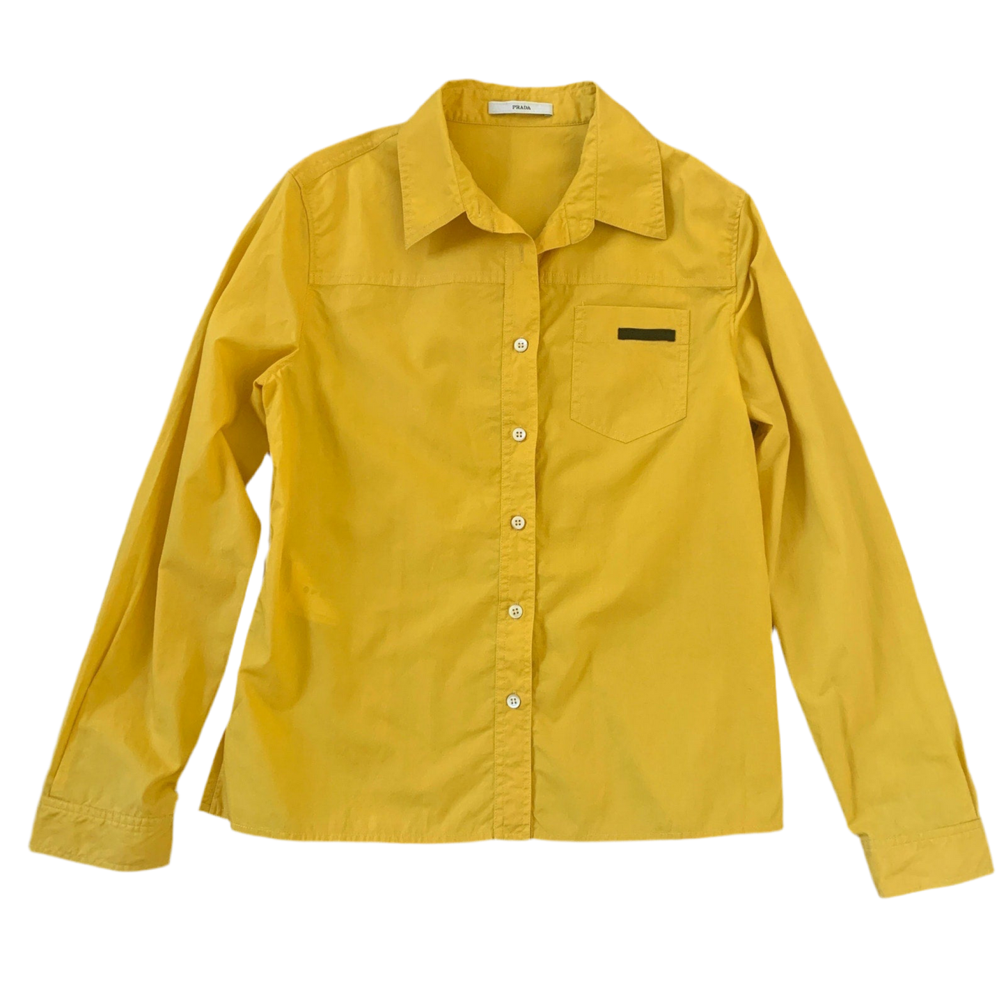 P1003 Prada women's mustard yellow cotton shirt