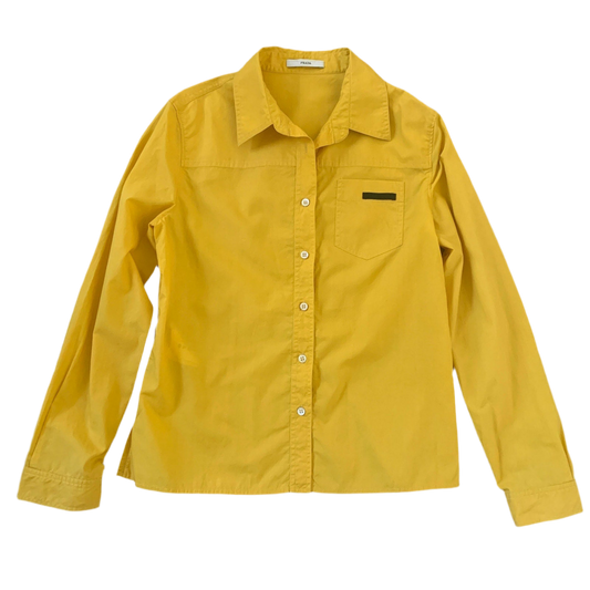 P1003 Prada women's mustard yellow cotton shirt