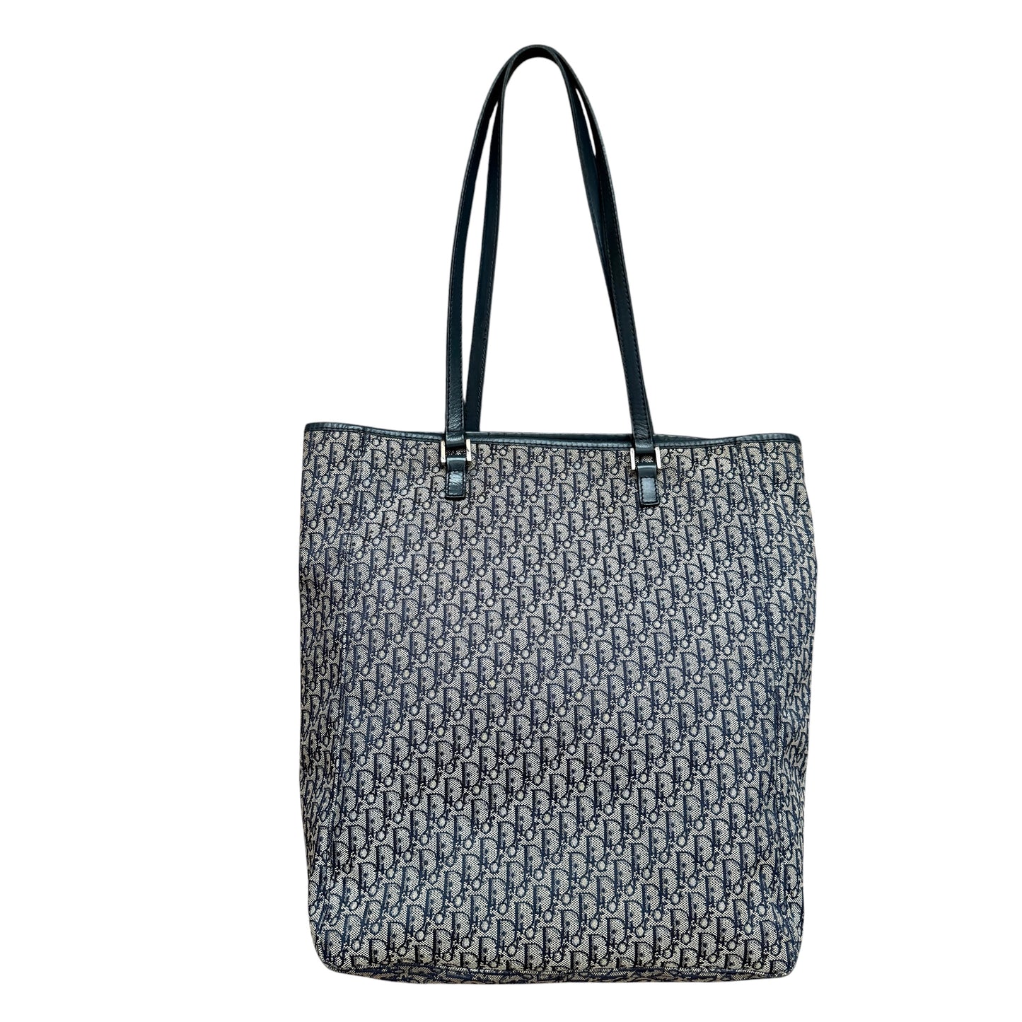 Dior blue oblique trotter tote bag authentic with COA 11x12x5