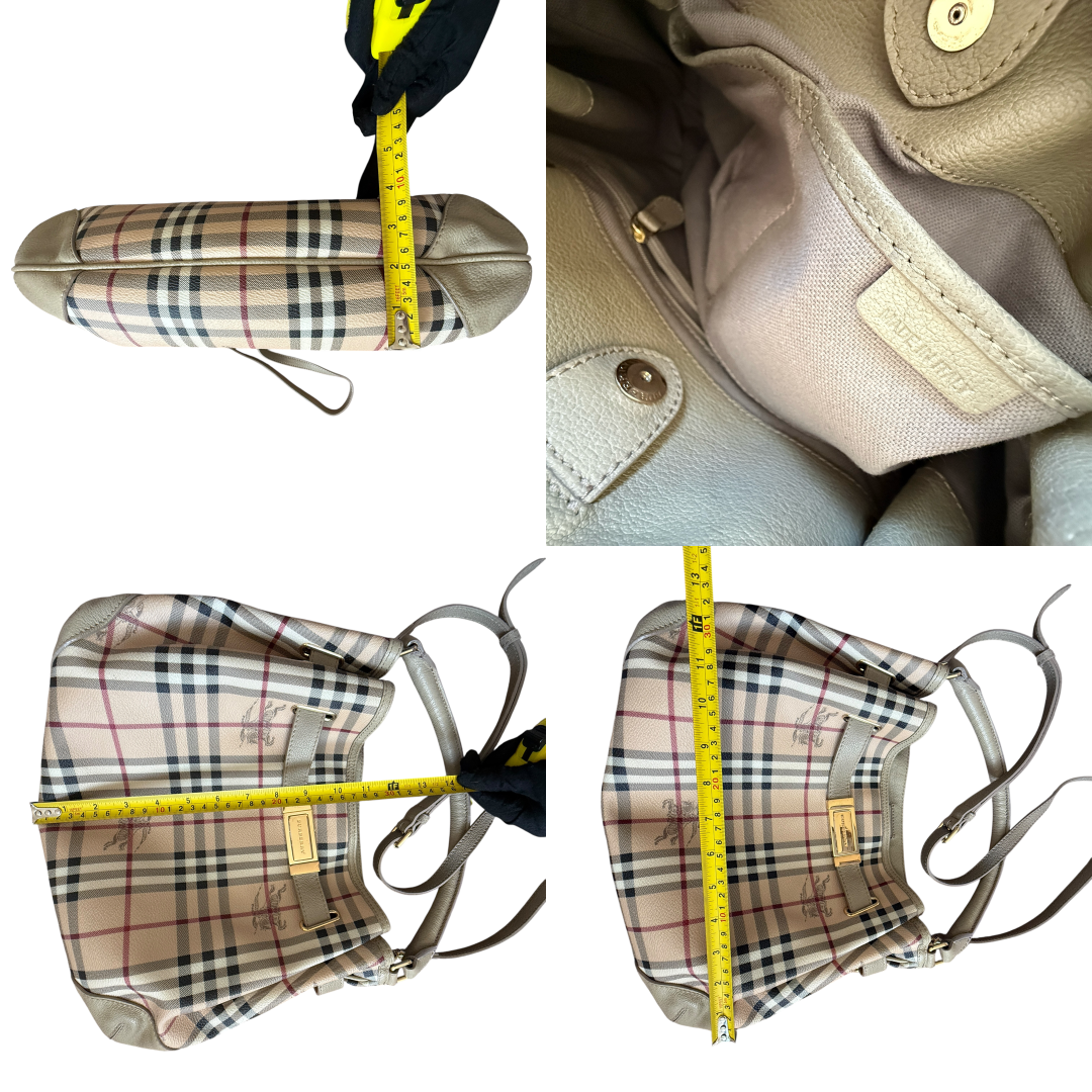Burberry haymarket check hobo bag authentic with COA and crossbody strap