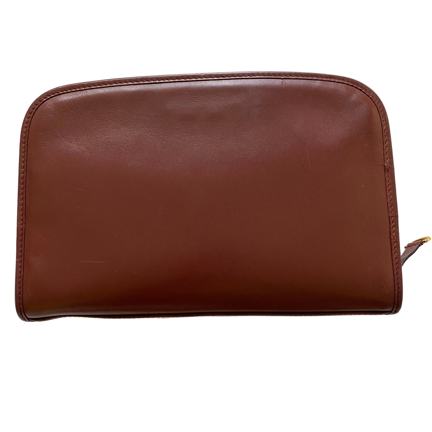 Cartier burgundy leather clutch bag Authentic with coa