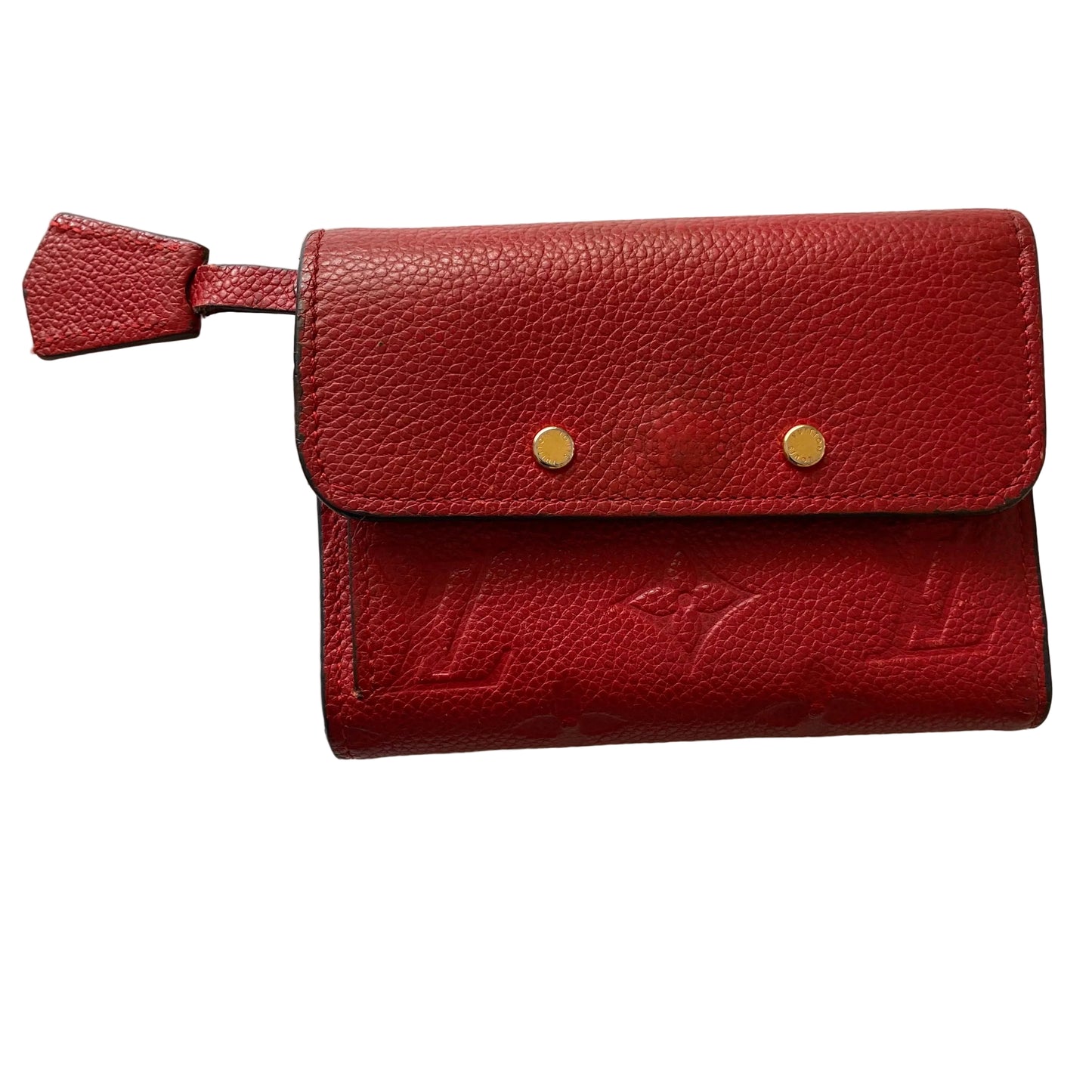 Louis Vuitton monogram red leather wallet TN4186 Authentic with coa box 4.8x3.5