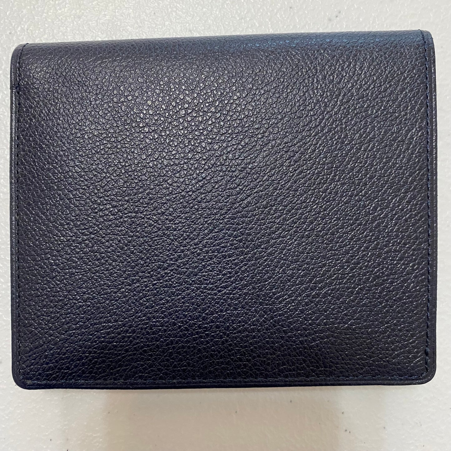 Yves Saint Laurent navy blue leather bifold wallet Authentic with coa