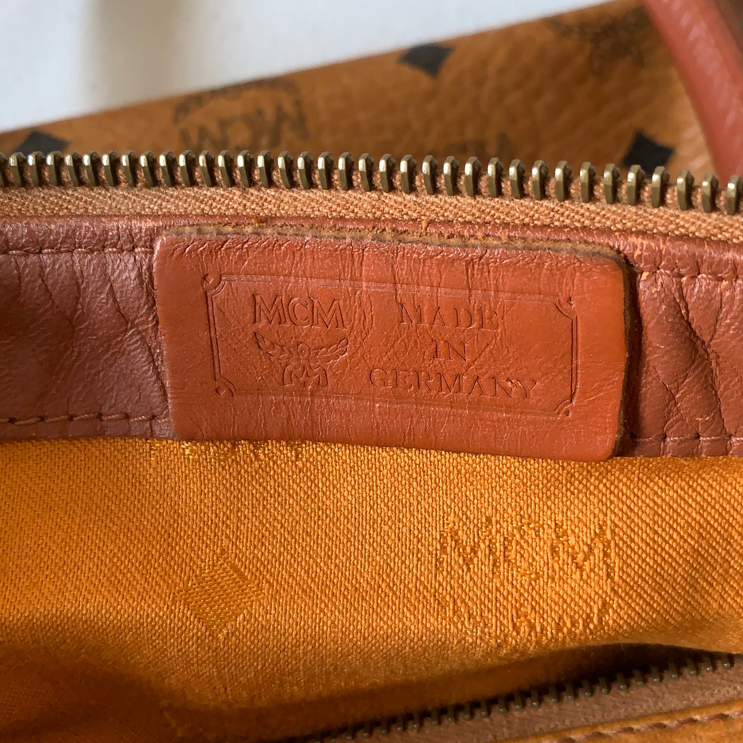MCM cognac Boston tote bag Authentic with COA 13.5x8.3x7.5