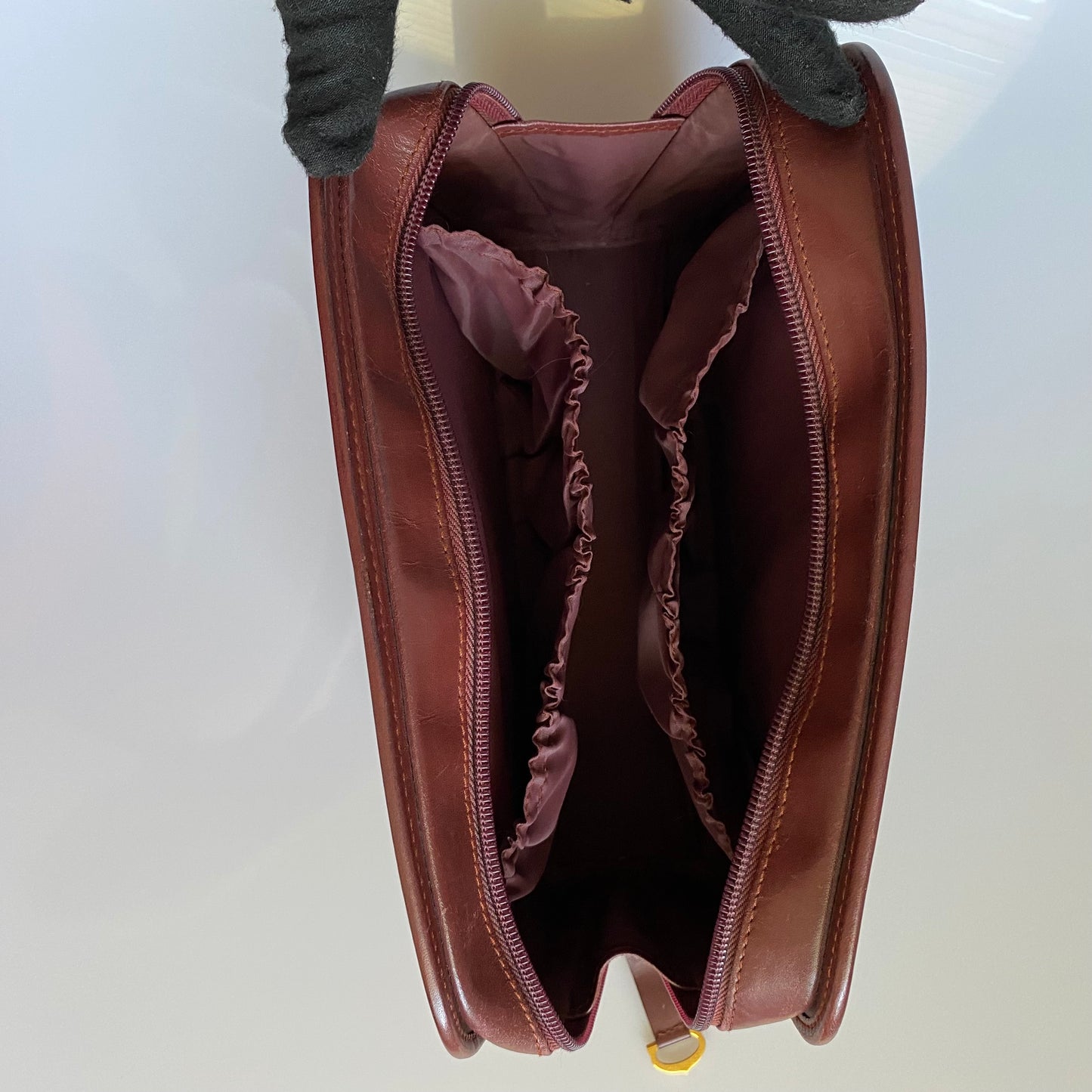 Cartier burgundy leather clutch bag Authentic with coa
