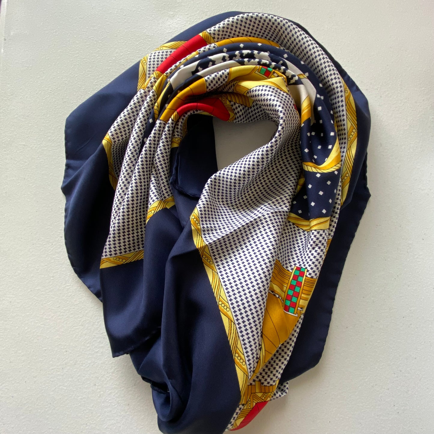 Christian Dior CD logo large silk square Scarf 34 inch Authentic with coa