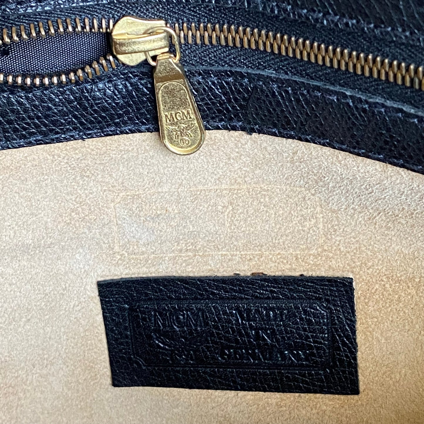 MCM black leather crossbody bucket bag Authentic with COA