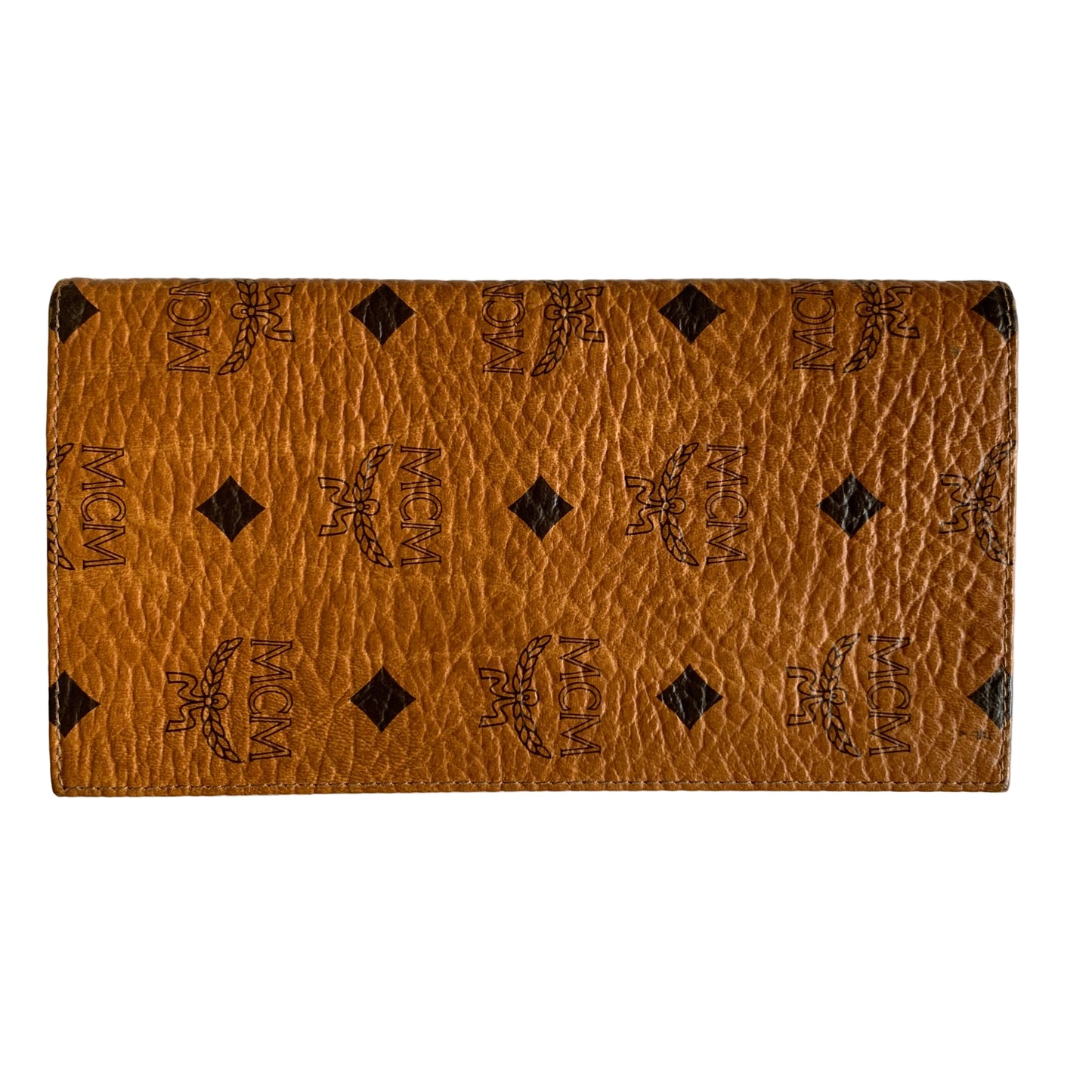 MCM cognac unisex bifold long wallet authentic with COA