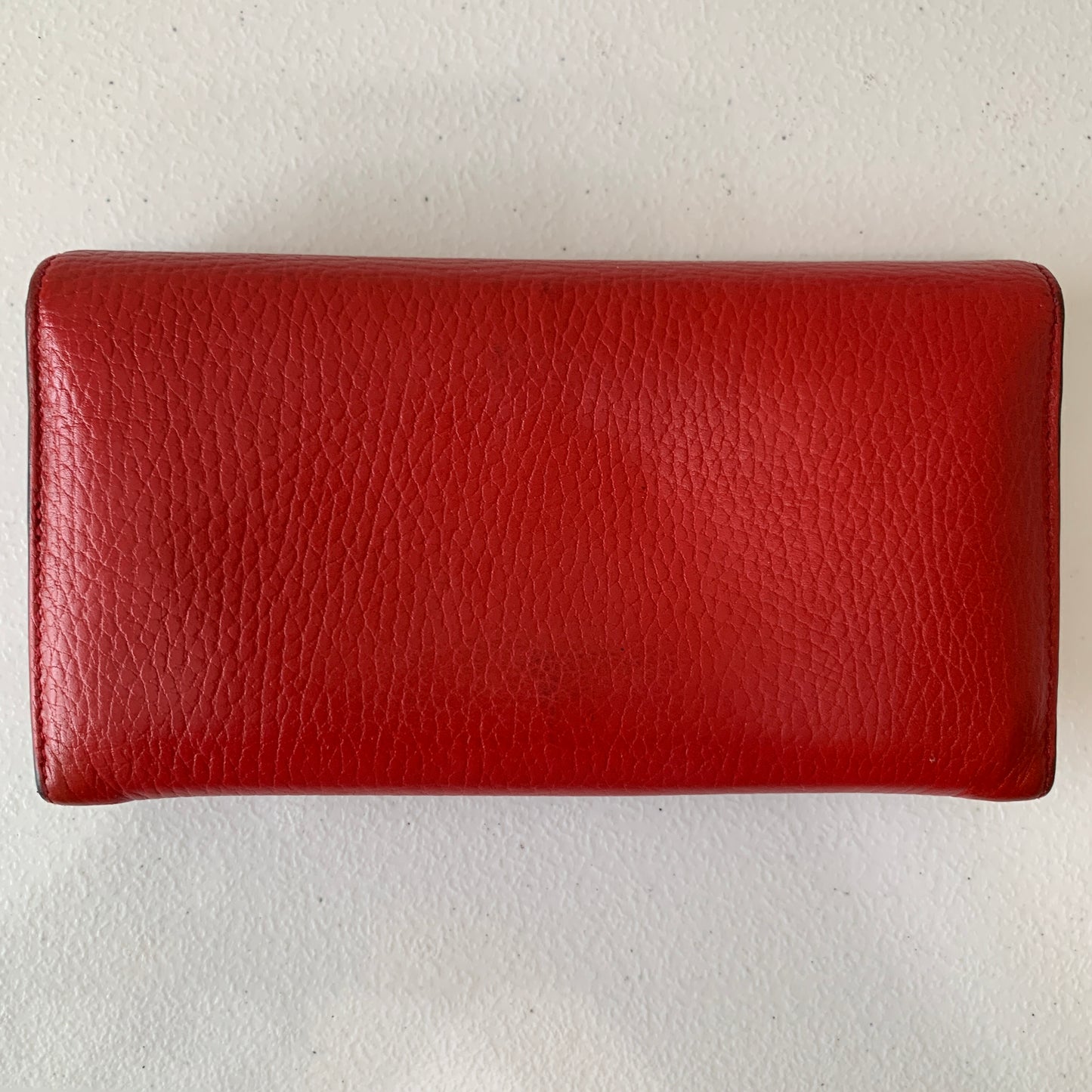 Gucci GG logo long red leather wallet authentic with COA