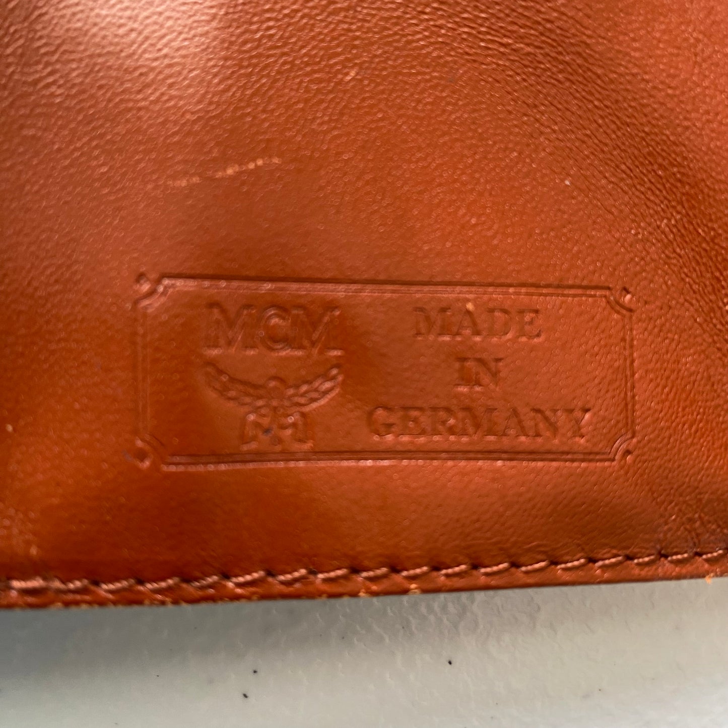 MCM cognac compact wallet Authentic with coa