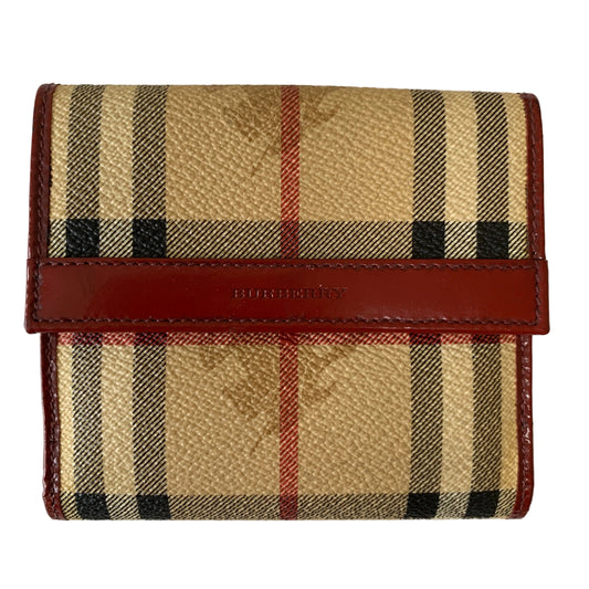 Burberry check trifold compact wallet authentic with COA