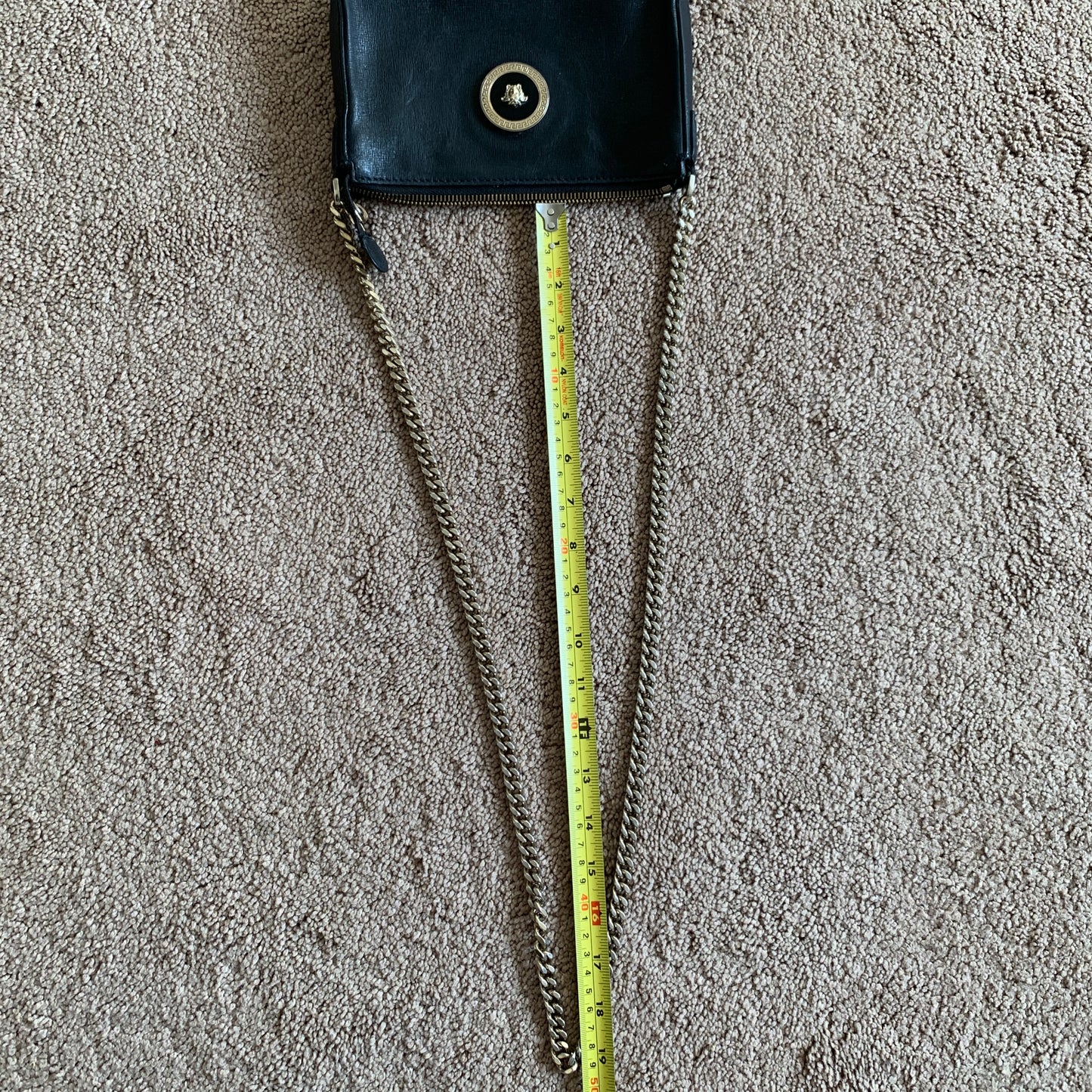 Authentic Versace medusa black leather crossbody bag