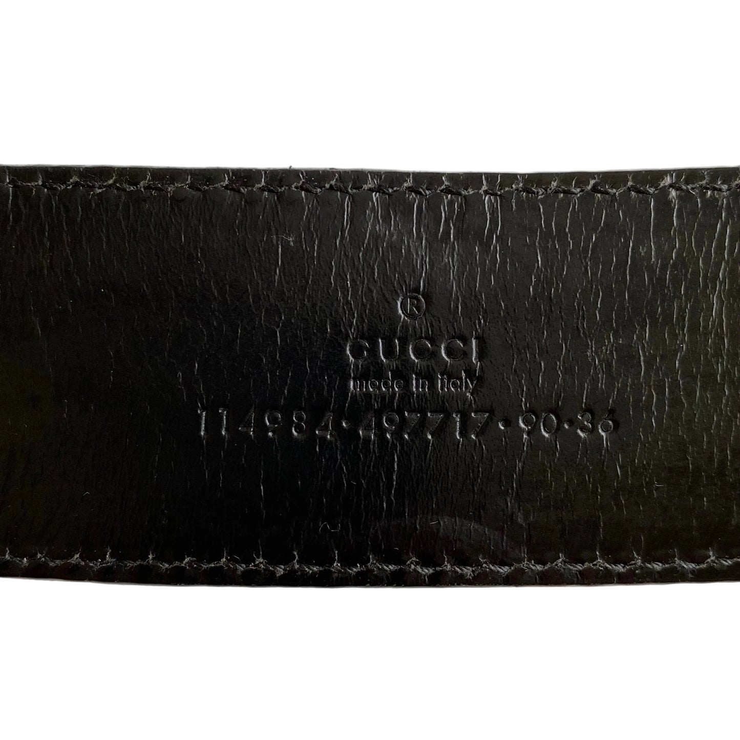 Gucci unisex signature guccissima black leather belt Authentic with COA size 90 cm 36 inch length