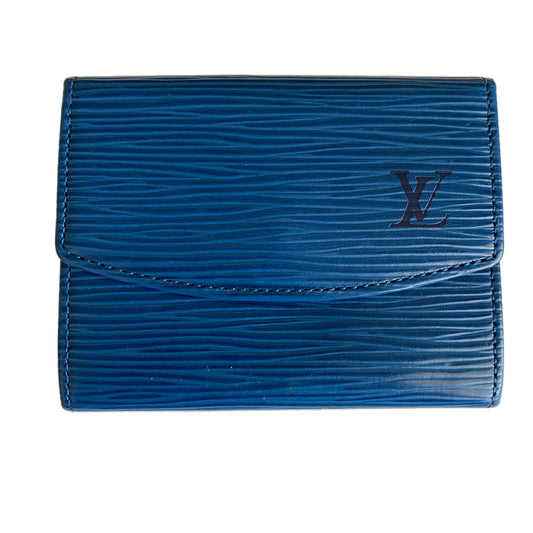 Louis Vuitton unisex blue Epi leather card holder MI0963 authentic with coa