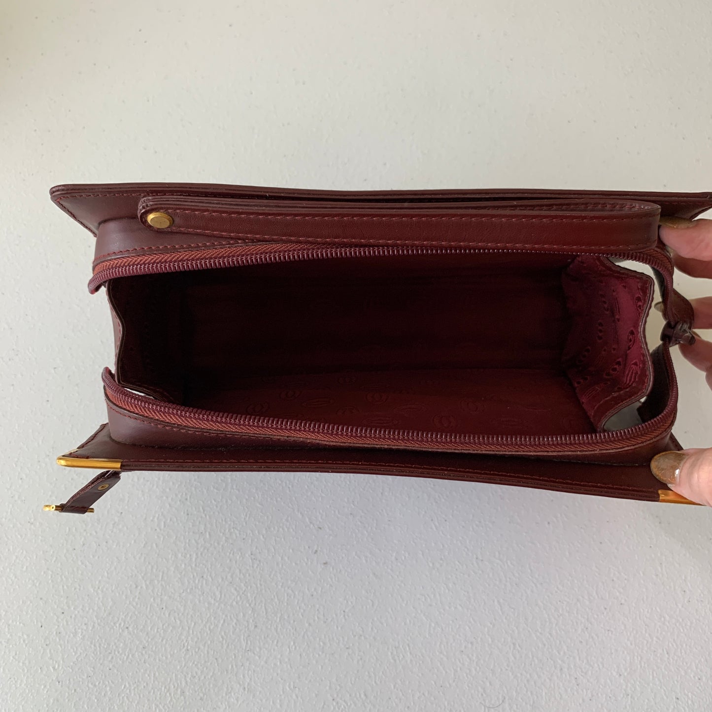 Cartier burgundy leather Clutch bag authentic with COA