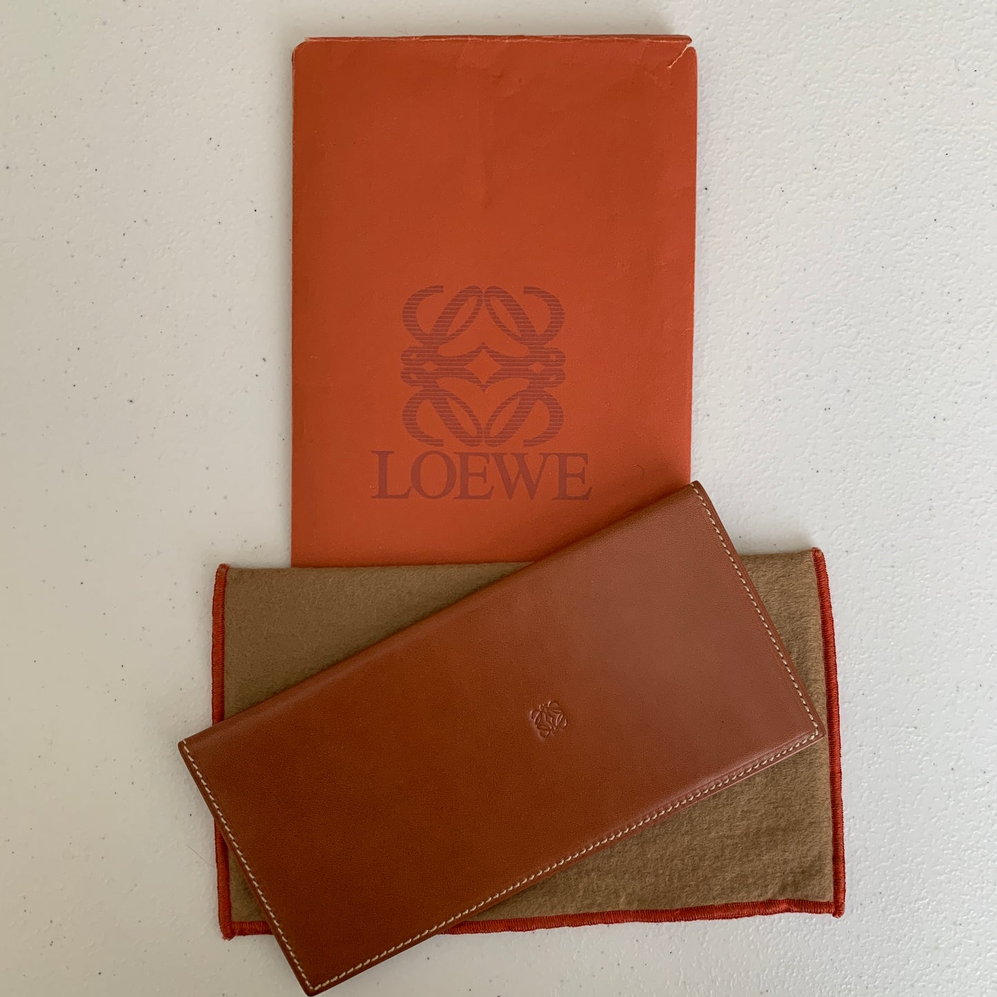 Loewe anagram brow leather card holder wallet authentic with COA