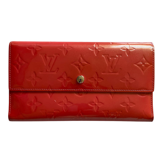 Louis Vuitton pink vernis TH0076 monogram long wallet Authentic with COA