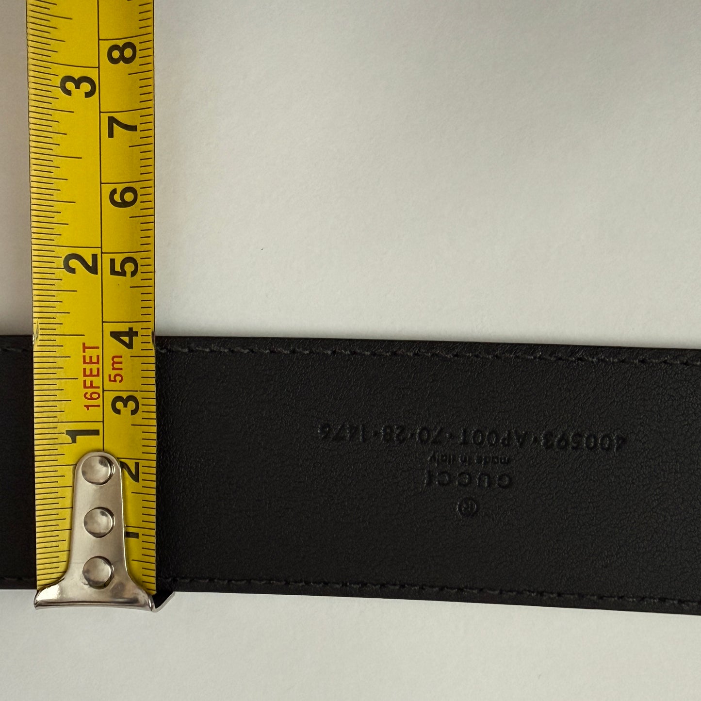 Gucci GG marmont black leather belt size 70/28 authentic with COA