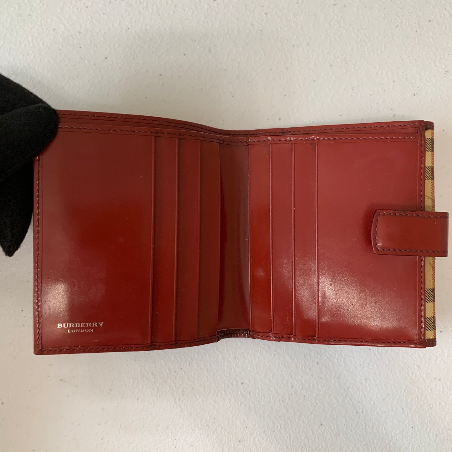Burberry check trifold compact wallet authentic with COA