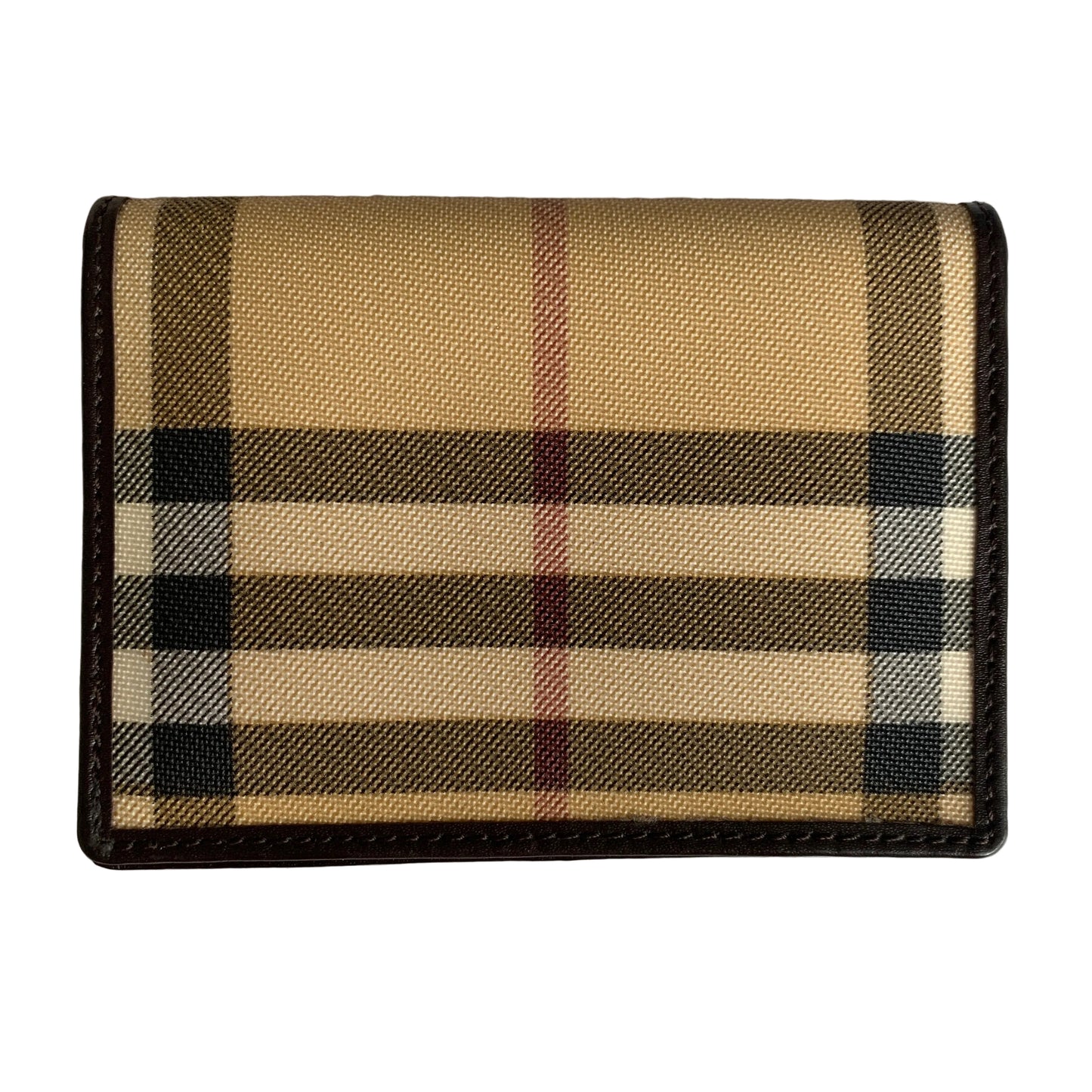 Burberry classic check brown leather card holder wallet authentic with COA