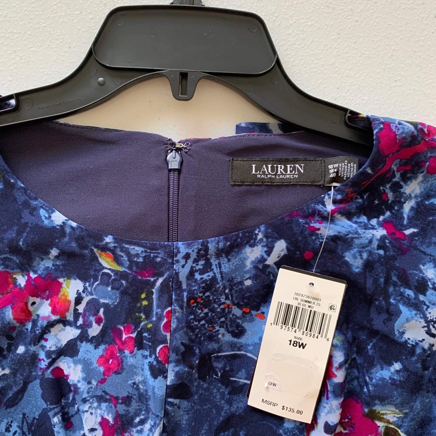Lauren Ralph Lauren Women’s NWT Plus size blue Floral sleeveless dress 18w 16w