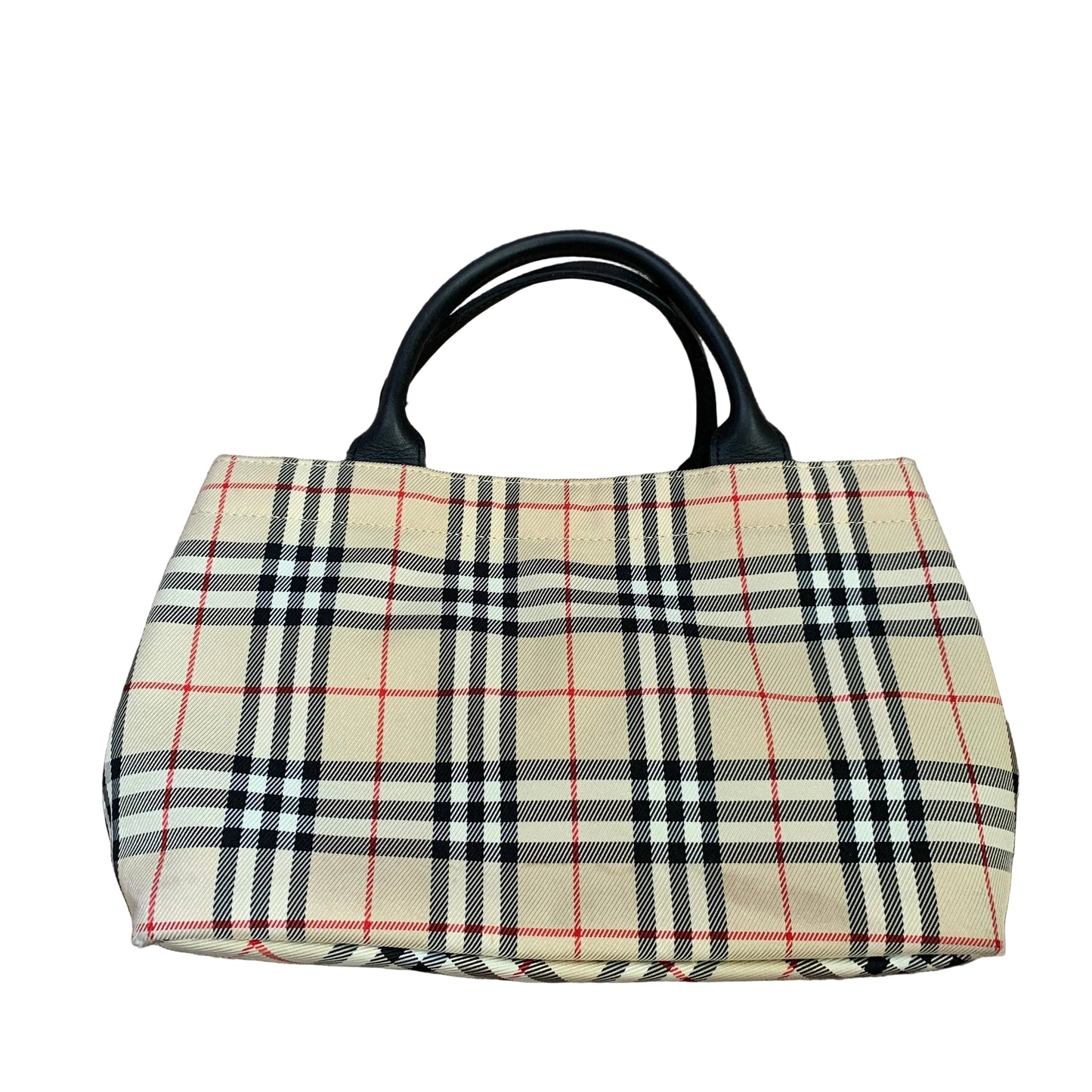 Burberry classic check black leather purse handbag authentic with COA