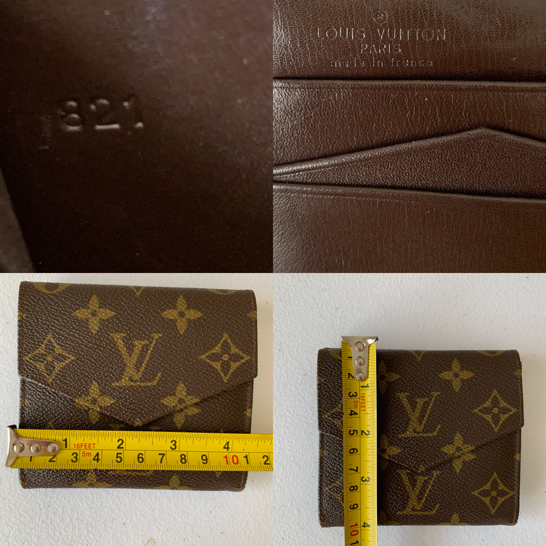 Louis Vuitton monogram trifold Wallet 821 authentic with COA