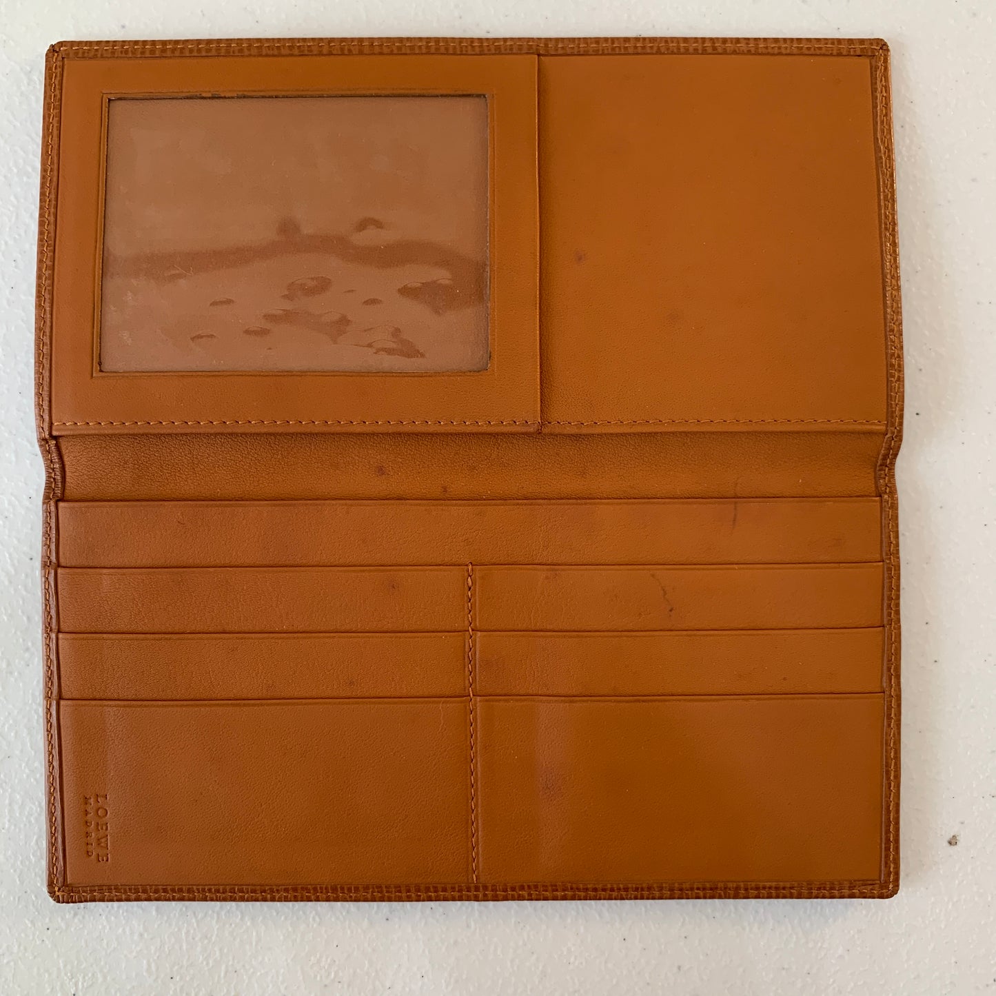Loewe brown leather unisex card holder wallet authentic with COA