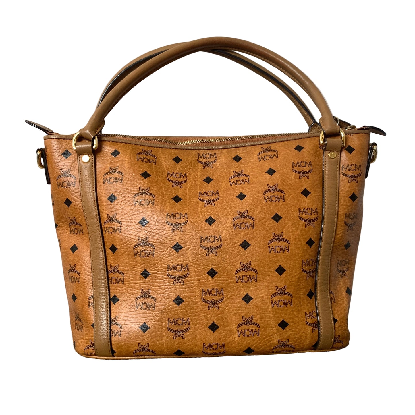 MCM cognac shoulder bag Authentic with COA