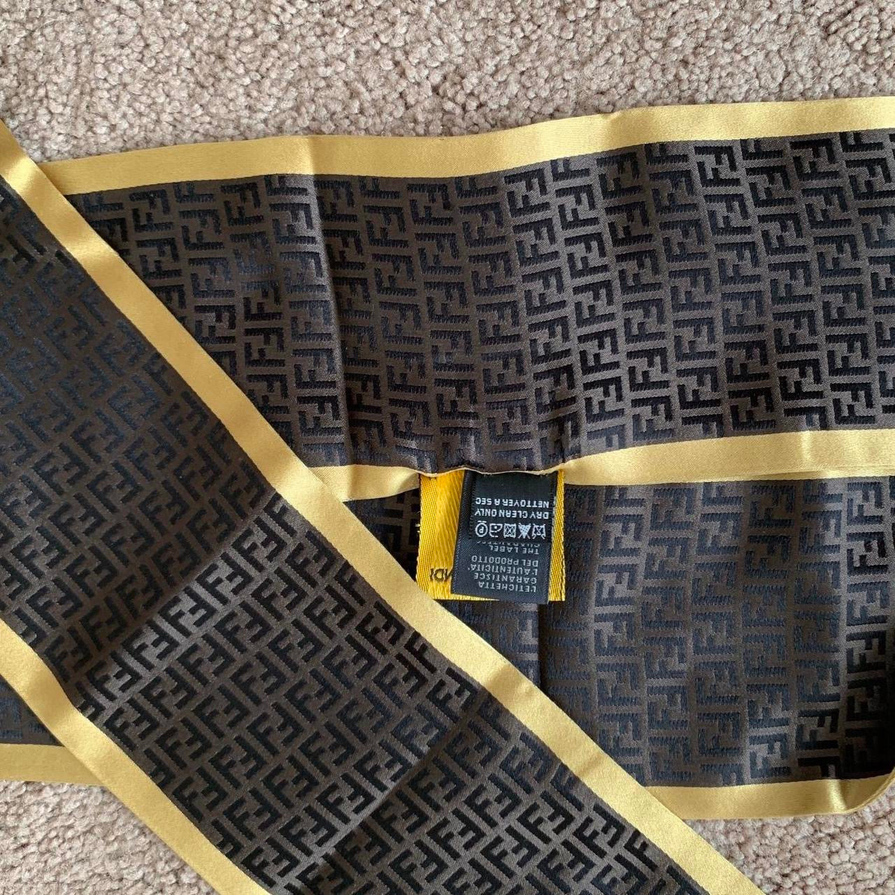 Authentic Fendi FF monogram women’s long silk scarf