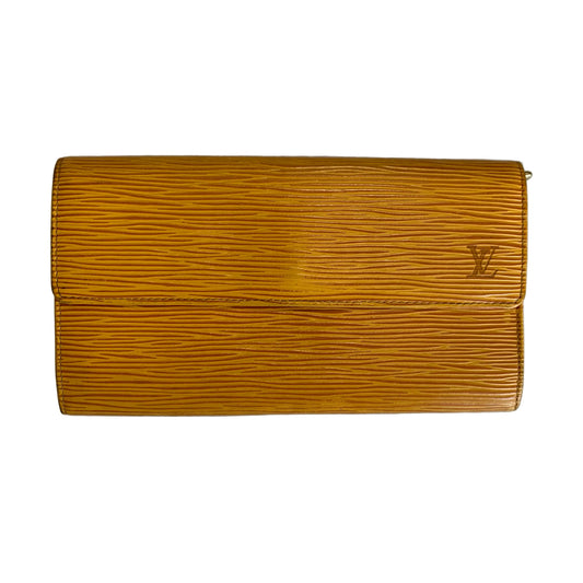 Louis Vuitton yellow Epi leather long wallet CA0926 authentic with COA