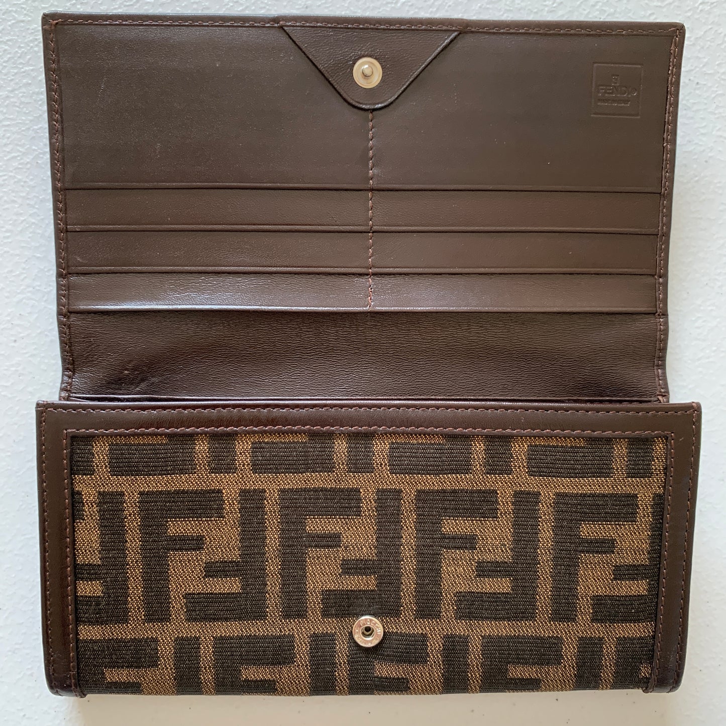 Fendi women’s zucca monogram long Wallet authentic with COA