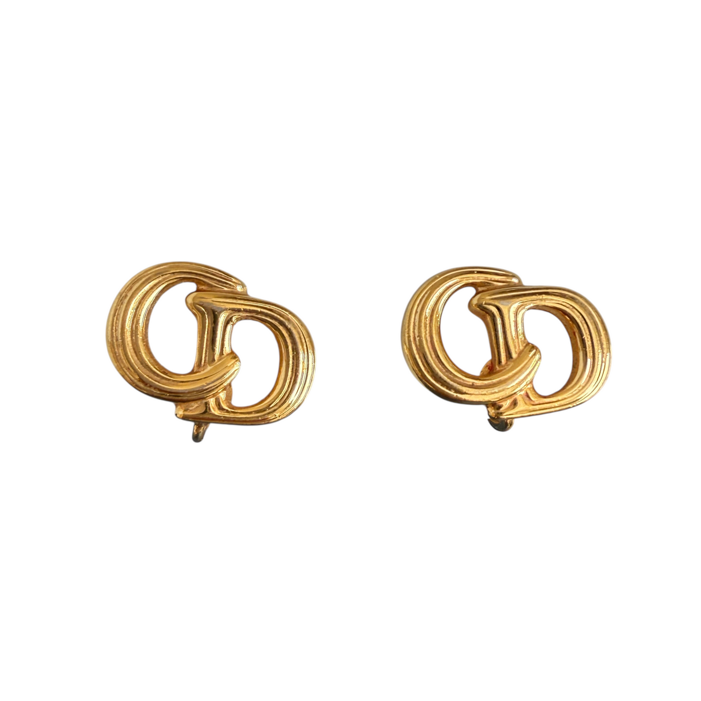 Christian Dior CD earrings gold plated authentic with COA