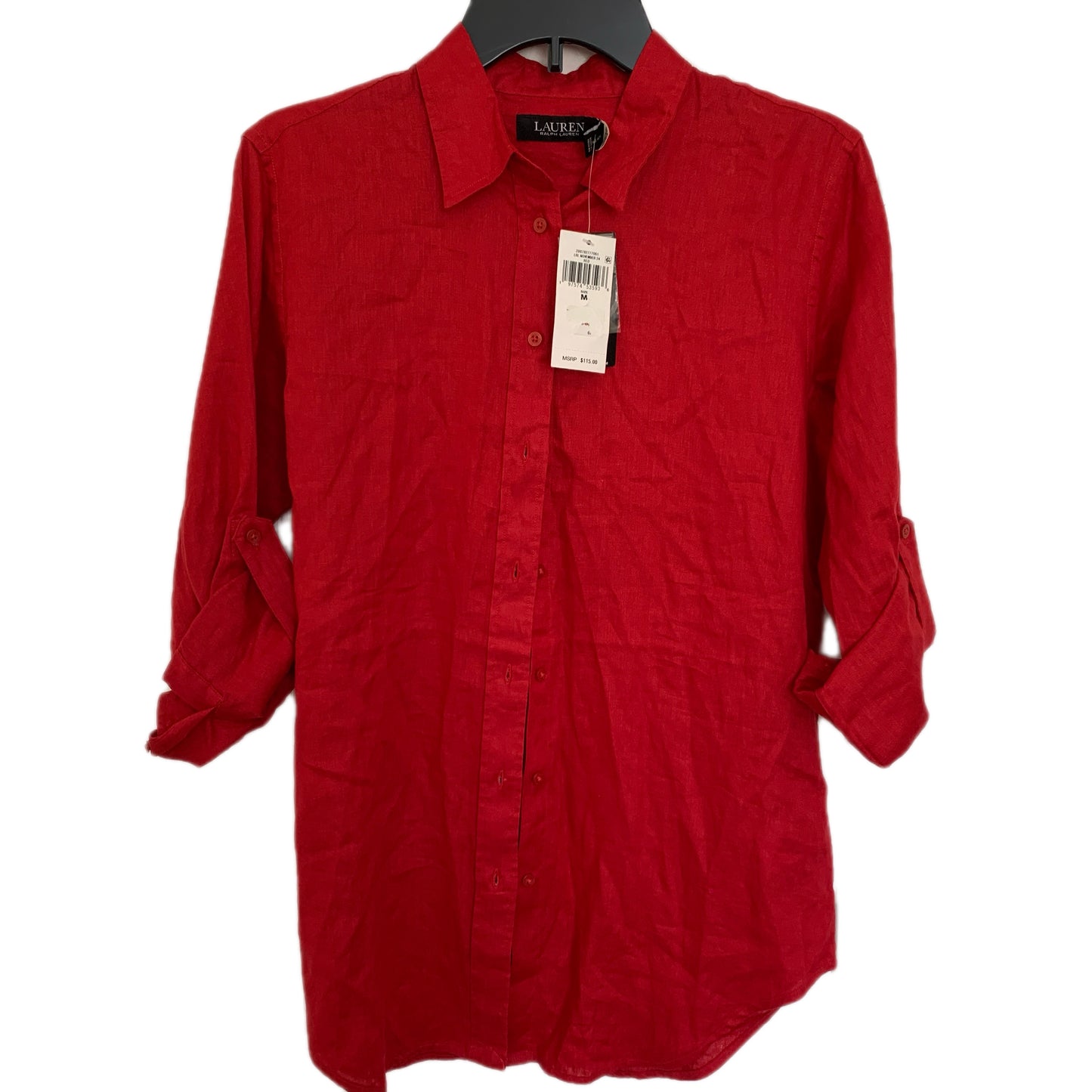 Lauren Ralph Lauren women’s NWT red button up linen shirt size medium