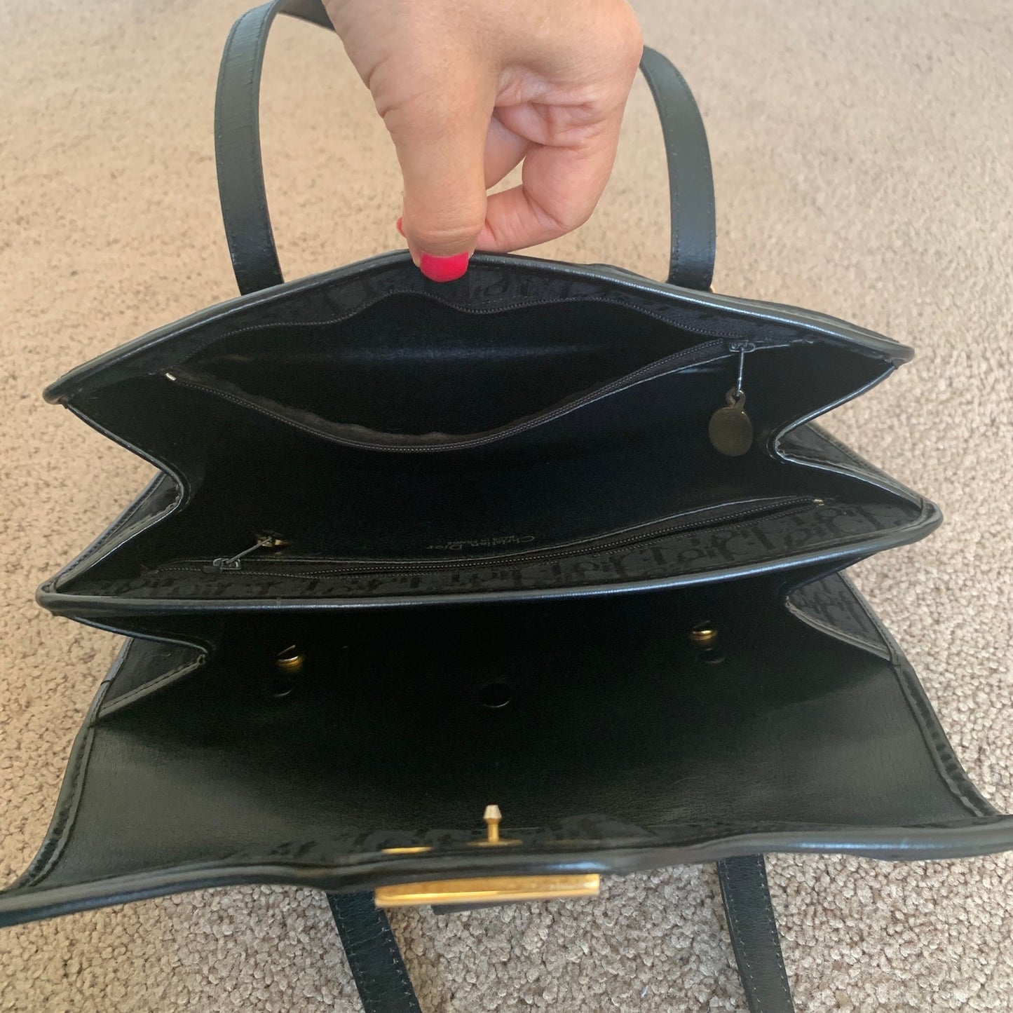 Christian Dior Trotter black canvas bag