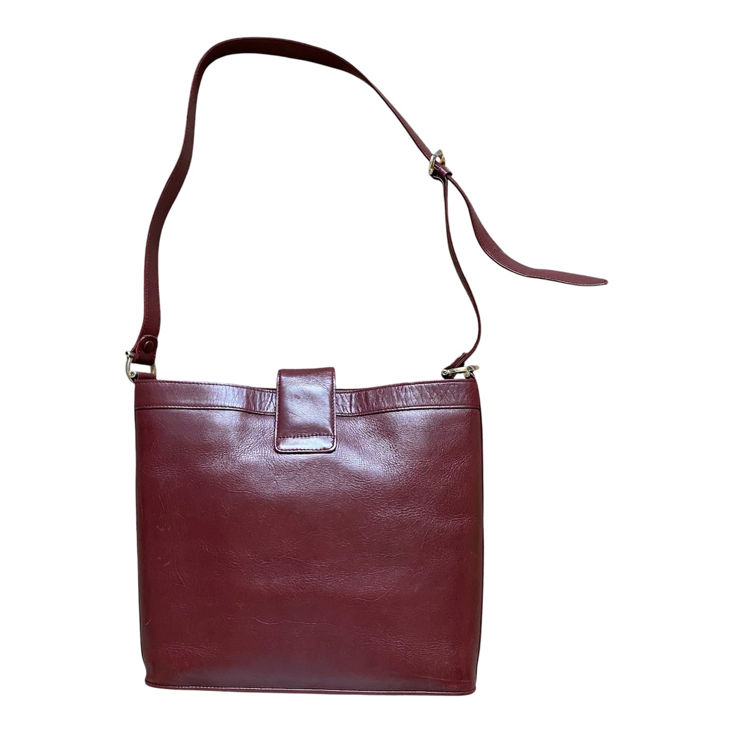 Cartier burgundy leather shoulder crossbody bag Authentic with coa 9.7x12x3.5