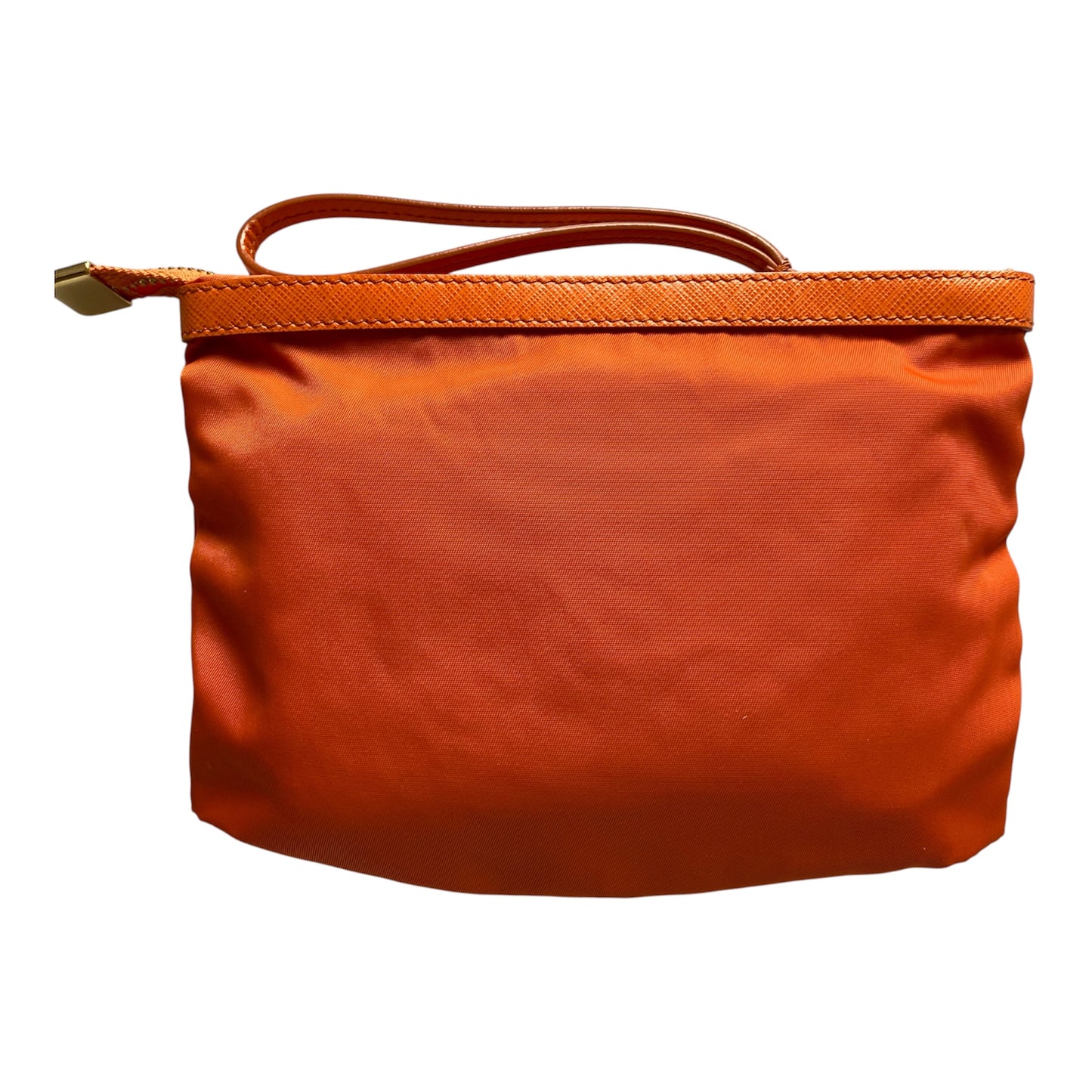 Ferragamo Orange vara bow pouch Authentic with COA