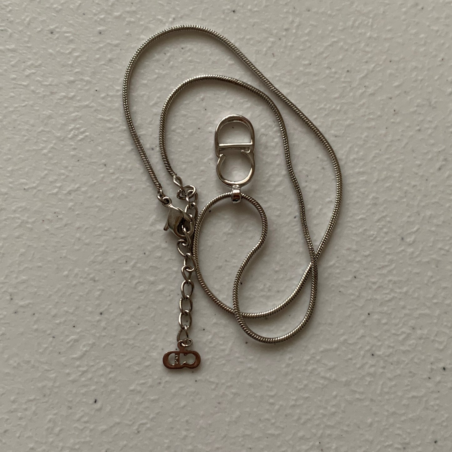 Dior Necklace CD logo pendant adjustable length Authentic with COA